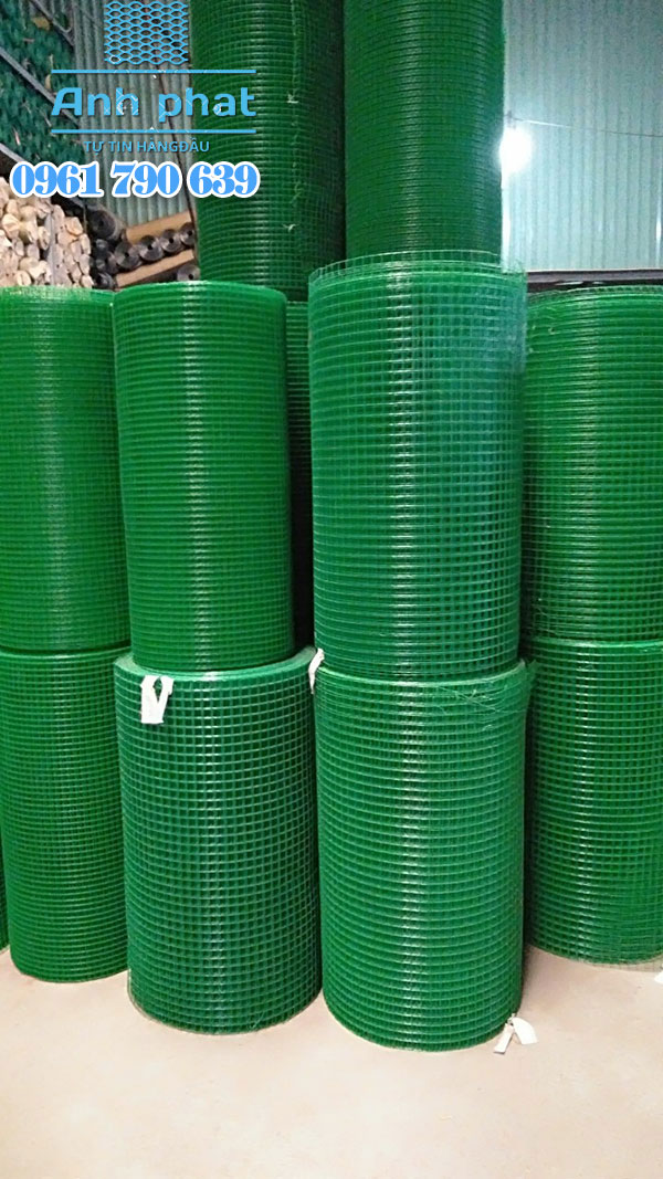 cuộn lưới kẽm bọc nhựa xanh